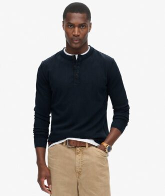 Vintage Henley-shirt met textuur