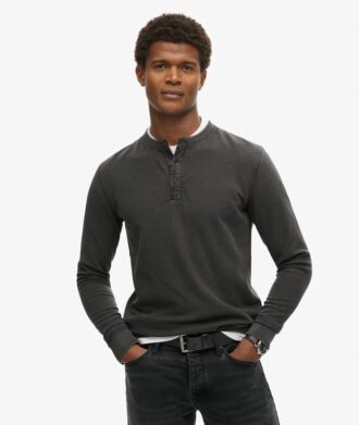 Vintage Henley-shirt met textuur
