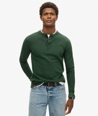 Vintage Henley-shirt met textuur