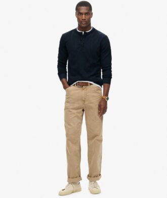 Vintage Henley-shirt met textuur