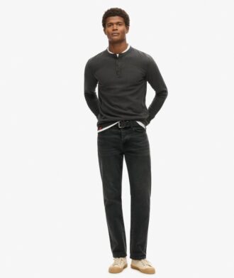 Vintage Henley-shirt met textuur