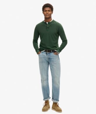 Vintage Henley-shirt met textuur