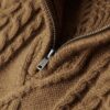 Vintage Jacob kabelgebreide trui met halve rits