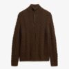 Vintage Jacob kabelgebreide trui met halve rits