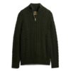 Vintage Jacob kabelgebreide trui met halve rits