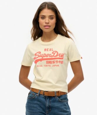 Vintage Logo Neon T-shirt met nauwsluitende pasvorm