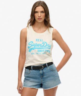 Vintage Logo Neon Tanktop met ronde hals