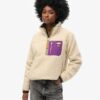 Vintage retro fleece trui met halve rits Vintage retro fleece trui met halve rits