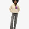 Vintage retro fleece trui met halve rits Vintage retro fleece trui met halve rits