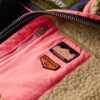 Vintage retro fleece trui met halve rits