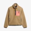 Vintage retro fleece trui met halve rits