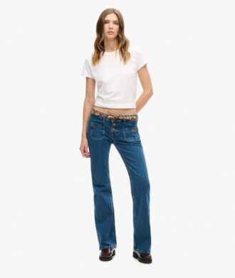 Vintage slim fit flare jeans van Organic Cotton