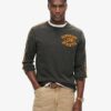 Vintage sportieve gestreepte top met lange mouwen