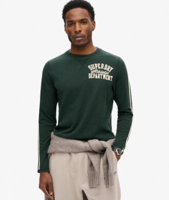 Vintage sportieve gestreepte top met lange mouwen