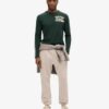 Vintage sportieve gestreepte top met lange mouwen
