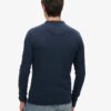 Vintage sportieve Henley-top met lange mouwen
