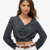 Vintage top met strik aan de voorkant