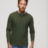 Wafelpatroon shirt met lange mouwen en halve knoopsluiting