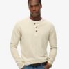Wafelpatroon shirt met lange mouwen en halve knoopsluiting