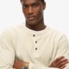 Wafelpatroon shirt met lange mouwen en halve knoopsluiting