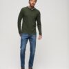 Wafelpatroon shirt met lange mouwen en halve knoopsluiting